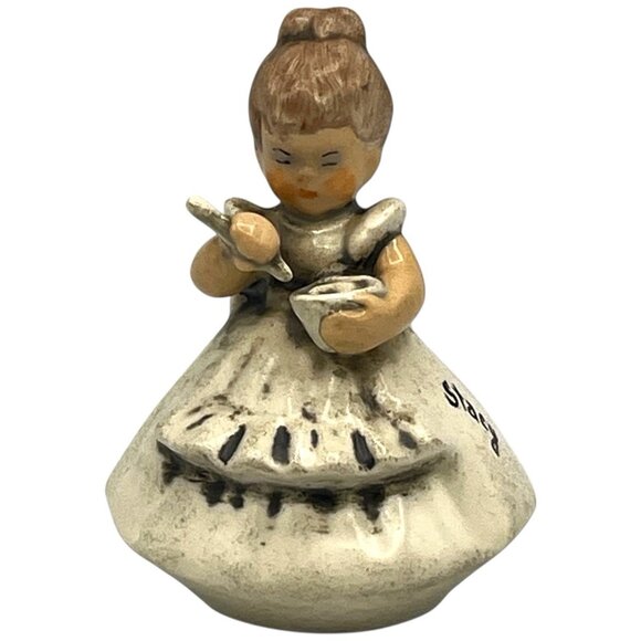 Unbranded Other - Vtg Porcelain Figurine Young Girl Holding Mixing Bowl and Spoon Stacy on Dress
